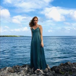 Forever 21 ombre lace maxi green dress